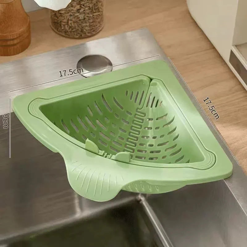Triangle Magnetic Sink Drain Basket Hanging Vegetable Fruit Drainage Strainer Kitchen Filter Storage Shelf Food Waste Collector