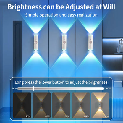 Motion Sensor Night Light 7 Color Change LED Wireless Wall Lamp Magnetic Rechargeable Spotlight for Bathroom Bedroom Living Room