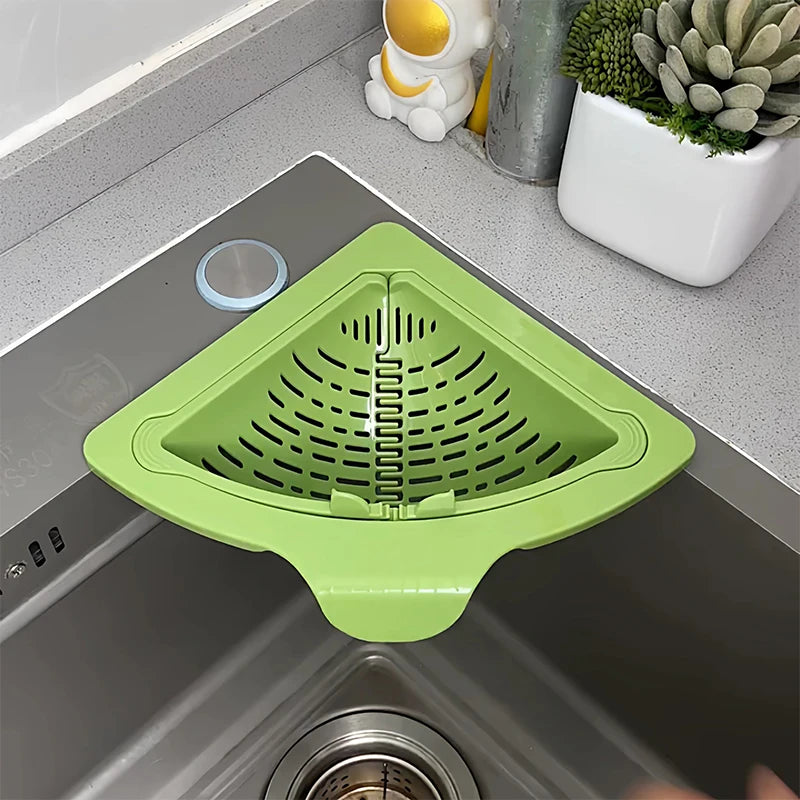 Triangle Magnetic Sink Drain Basket Hanging Vegetable Fruit Drainage Strainer Kitchen Filter Storage Shelf Food Waste Collector