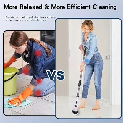 Multifunctional 9-in-1 Electric Spin Scrubber for Bathrooms, Floors & Tight Corners.
