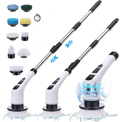 Multifunctional 9-in-1 Electric Spin Scrubber for Bathrooms, Floors & Tight Corners.