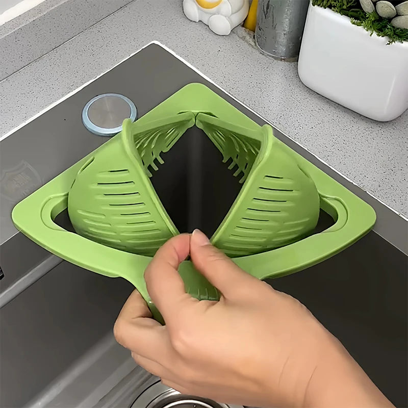 Triangle Magnetic Sink Drain Basket Hanging Vegetable Fruit Drainage Strainer Kitchen Filter Storage Shelf Food Waste Collector