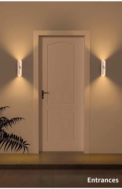 Motion Sensor Night Light 7 Color Change LED Wireless Wall Lamp Magnetic Rechargeable Spotlight for Bathroom Bedroom Living Room