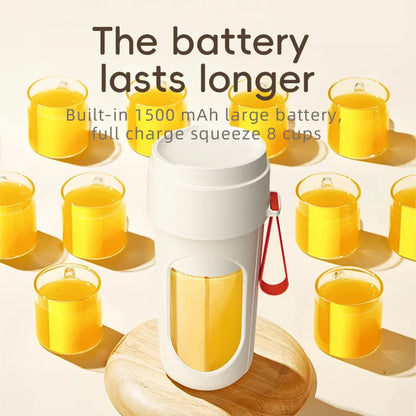 Portable Blender Electric Juicer 450ml 12 Blades USB Charging Mini Mixing Cup Smoothie Milkshake Fruit Juice Cup with Straw