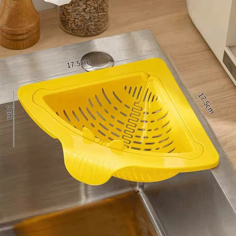 Triangle Magnetic Sink Drain Basket Hanging Vegetable Fruit Drainage Strainer Kitchen Filter Storage Shelf Food Waste Collector