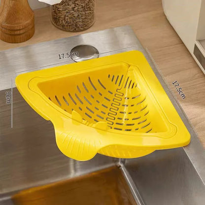 Triangle Magnetic Sink Drain Basket Hanging Vegetable Fruit Drainage Strainer Kitchen Filter Storage Shelf Food Waste Collector