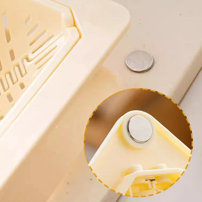 Triangle Magnetic Sink Drain Basket Hanging Vegetable Fruit Drainage Strainer Kitchen Filter Storage Shelf Food Waste Collector