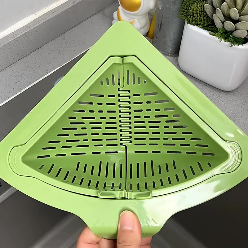Triangle Magnetic Sink Drain Basket Hanging Vegetable Fruit Drainage Strainer Kitchen Filter Storage Shelf Food Waste Collector