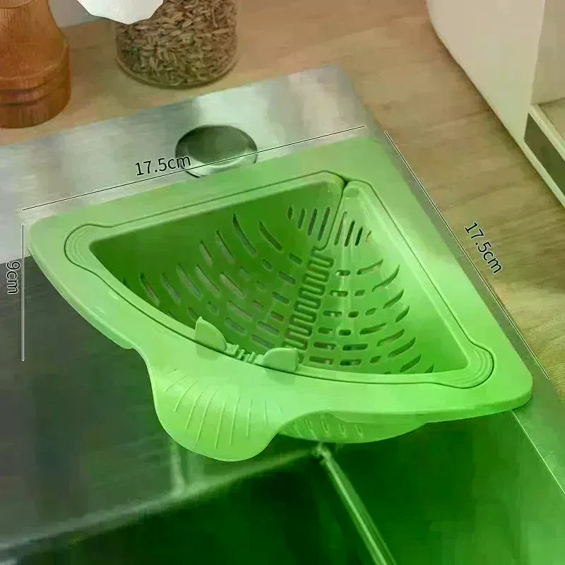 Triangle Magnetic Sink Drain Basket Hanging Vegetable Fruit Drainage Strainer Kitchen Filter Storage Shelf Food Waste Collector