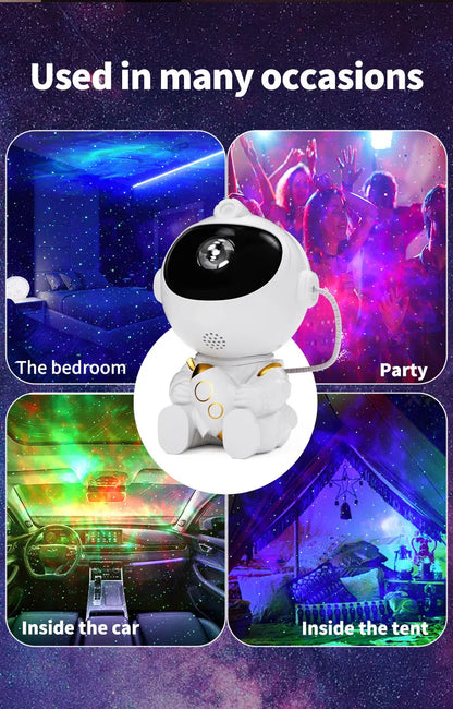 LED Star Galaxies Projector Night Light Astronaut Starry Sky Bedroom Room Decor Children's Gift - LED Atmosphere Creating Lamp