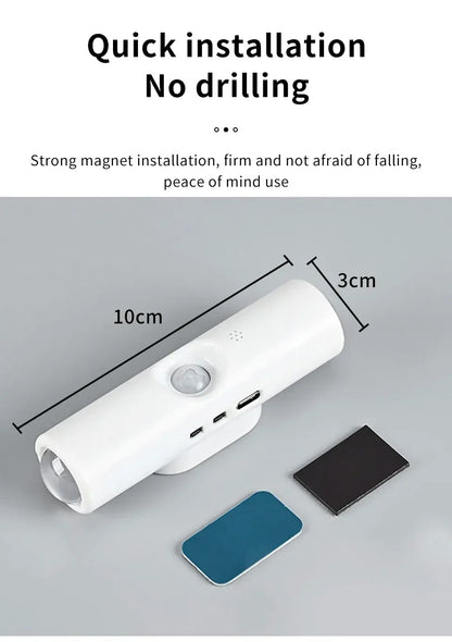 Motion Sensor Night Light 7 Color Change LED Wireless Wall Lamp Magnetic Rechargeable Spotlight for Bathroom Bedroom Living Room