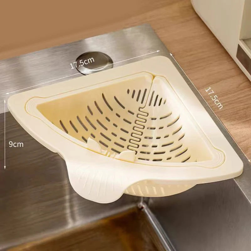 Triangle Magnetic Sink Drain Basket Hanging Vegetable Fruit Drainage Strainer Kitchen Filter Storage Shelf Food Waste Collector