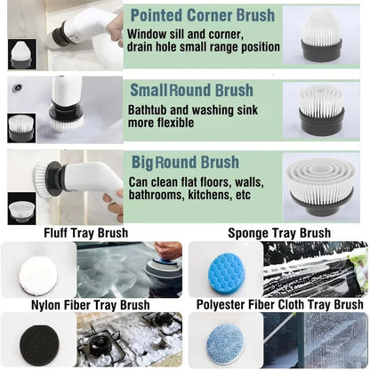 Multifunctional 9-in-1 Electric Spin Scrubber for Bathrooms, Floors & Tight Corners.