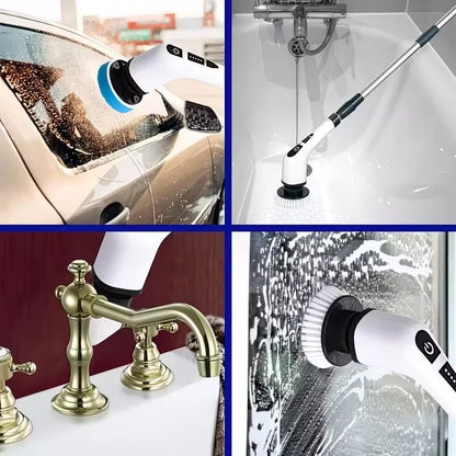 Multifunctional 9-in-1 Electric Spin Scrubber for Bathrooms, Floors & Tight Corners.