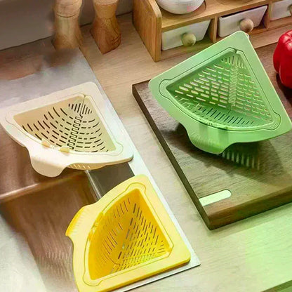 Triangle Magnetic Sink Drain Basket Hanging Vegetable Fruit Drainage Strainer Kitchen Filter Storage Shelf Food Waste Collector
