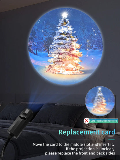 Led Halloween Moon Lamp USB Projector Night Light Christmas Holiday Ornaments for Ceiling Wall Atmosphere Mood Light Adjustable
