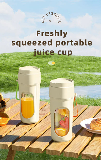 Portable Blender Electric Juicer 450ml 12 Blades USB Charging Mini Mixing Cup Smoothie Milkshake Fruit Juice Cup with Straw