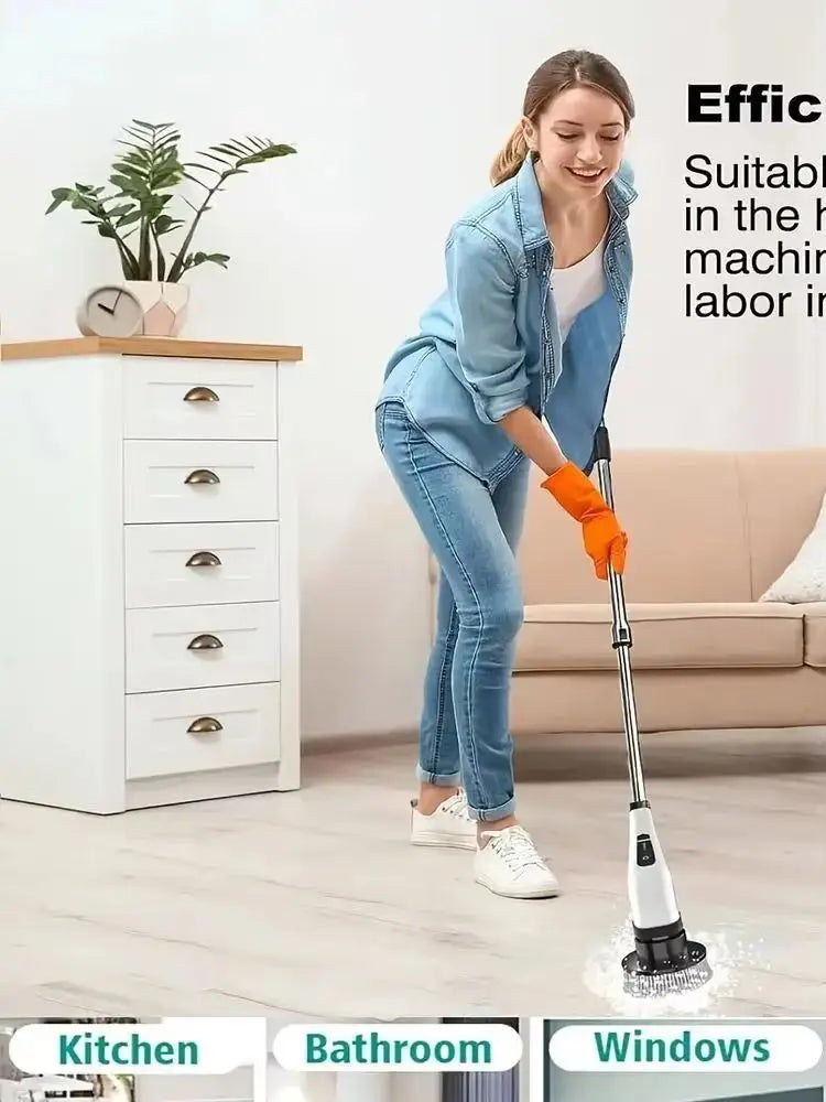 Multifunctional 9-in-1 Electric Spin Scrubber for Bathrooms, Floors & Tight Corners.