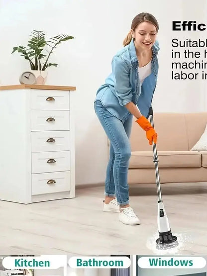 Multifunctional 9-in-1 Electric Spin Scrubber for Bathrooms, Floors & Tight Corners.