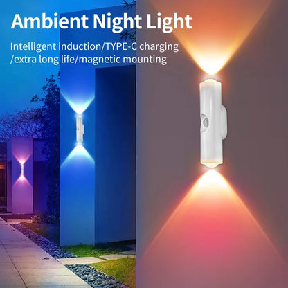Motion Sensor Night Light 7 Color Change LED Wireless Wall Lamp Magnetic Rechargeable Spotlight for Bathroom Bedroom Living Room