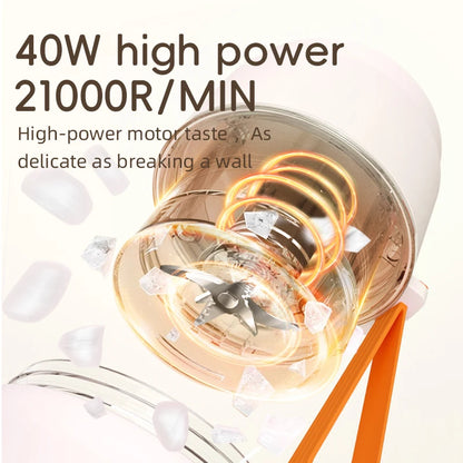 Portable Blender Electric Juicer 450ml 12 Blades USB Charging Mini Mixing Cup Smoothie Milkshake Fruit Juice Cup with Straw